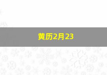 黄历2月23