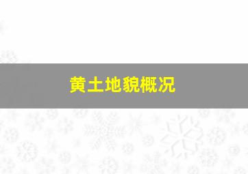 黄土地貌概况