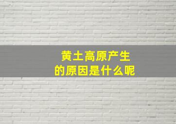 黄土高原产生的原因是什么呢