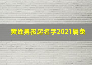 黄姓男孩起名字2021属兔