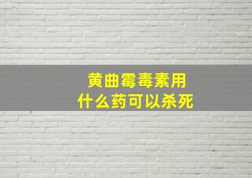 黄曲霉毒素用什么药可以杀死