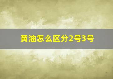 黄油怎么区分2号3号