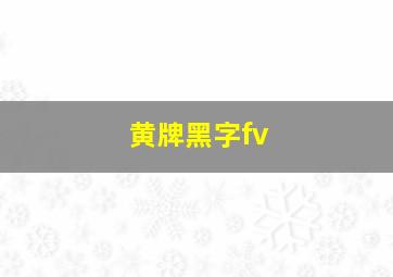 黄牌黑字fv