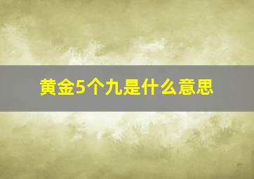 黄金5个九是什么意思