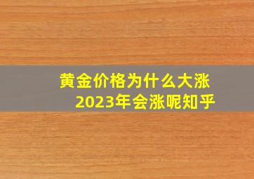 黄金价格为什么大涨2023年会涨呢知乎