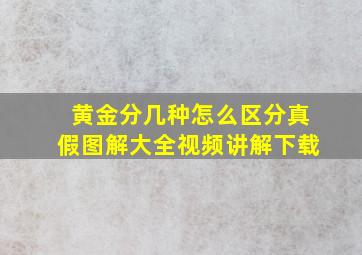 黄金分几种怎么区分真假图解大全视频讲解下载