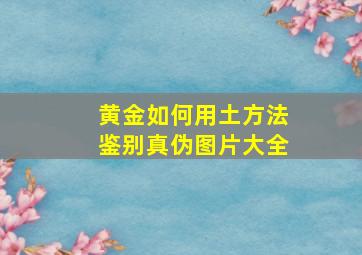 黄金如何用土方法鉴别真伪图片大全