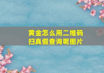 黄金怎么用二维码扫真假查询呢图片