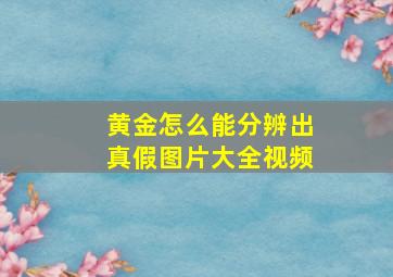 黄金怎么能分辨出真假图片大全视频