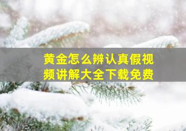 黄金怎么辨认真假视频讲解大全下载免费