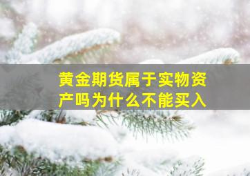 黄金期货属于实物资产吗为什么不能买入