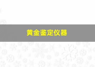 黄金鉴定仪器