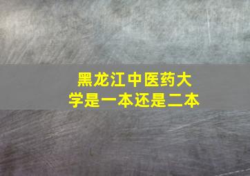 黑龙江中医药大学是一本还是二本