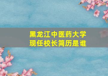 黑龙江中医药大学现任校长简历是谁