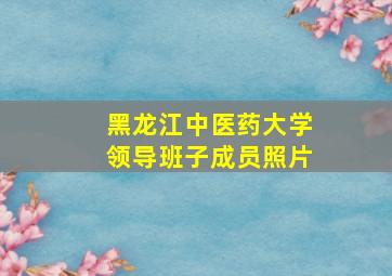 黑龙江中医药大学领导班子成员照片