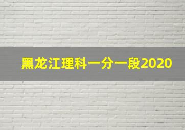 黑龙江理科一分一段2020