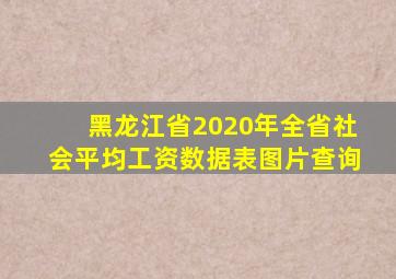 黑龙江省2020年全省社会平均工资数据表图片查询