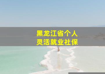 黑龙江省个人灵活就业社保