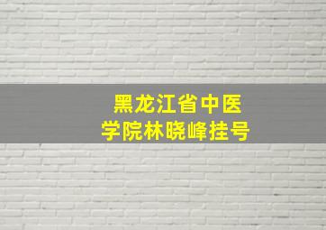 黑龙江省中医学院林晓峰挂号