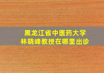 黑龙江省中医药大学林晓峰教授在哪里出诊