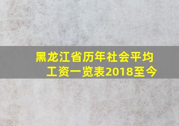 黑龙江省历年社会平均工资一览表2018至今