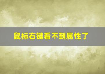 鼠标右键看不到属性了