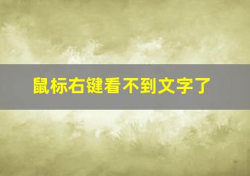 鼠标右键看不到文字了