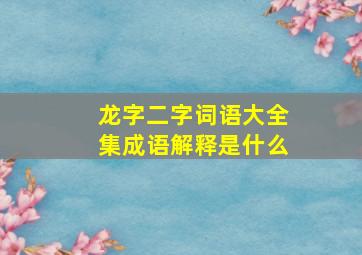 龙字二字词语大全集成语解释是什么