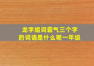 龙字组词霸气三个字的词语是什么呢一年级