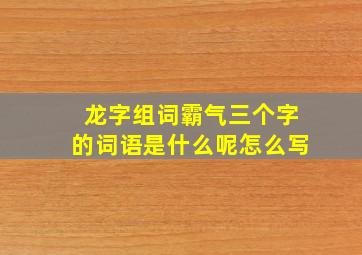 龙字组词霸气三个字的词语是什么呢怎么写