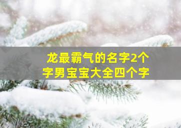 龙最霸气的名字2个字男宝宝大全四个字