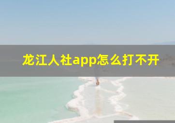 龙江人社app怎么打不开