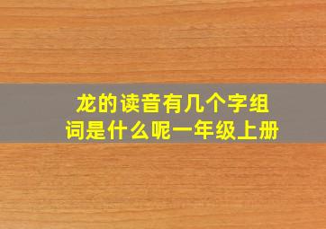 龙的读音有几个字组词是什么呢一年级上册