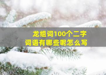 龙组词100个二字词语有哪些呢怎么写