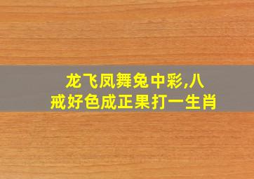 龙飞凤舞兔中彩,八戒好色成正果打一生肖