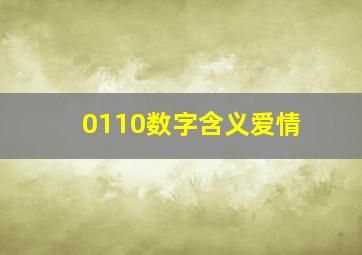 0110数字含义爱情