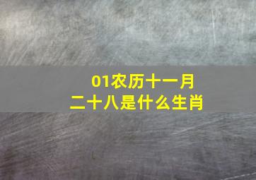 01农历十一月二十八是什么生肖