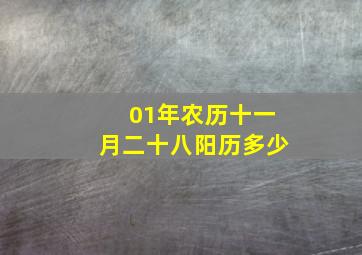 01年农历十一月二十八阳历多少