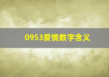 0953爱情数字含义