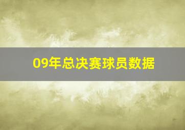 09年总决赛球员数据