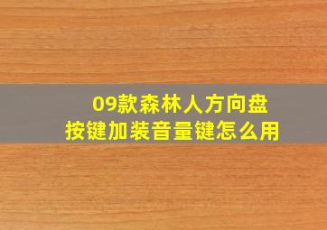 09款森林人方向盘按键加装音量键怎么用