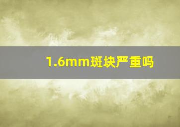 1.6mm斑块严重吗