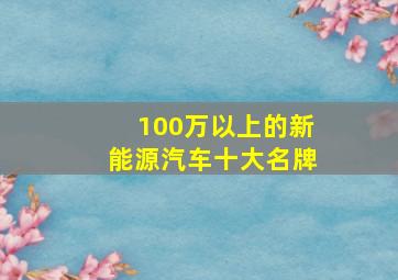 100万以上的新能源汽车十大名牌