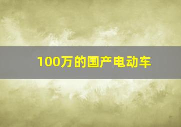 100万的国产电动车