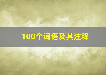 100个词语及其注释