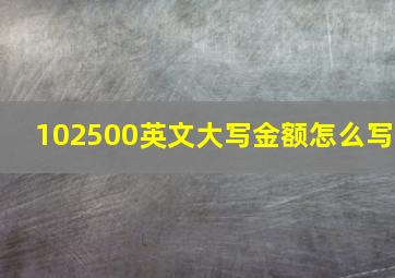 102500英文大写金额怎么写