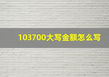 103700大写金额怎么写