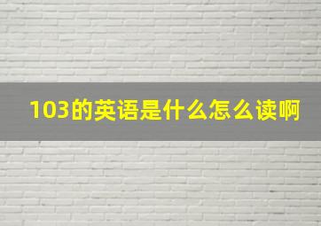 103的英语是什么怎么读啊