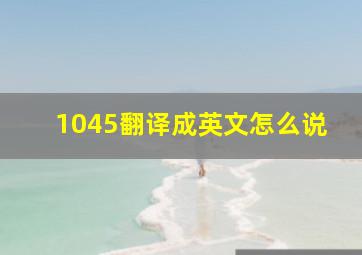 1045翻译成英文怎么说