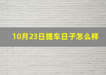 10月23日提车日子怎么样